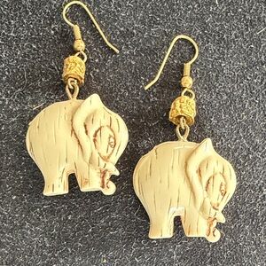 Elephant Shaped Earrings with Gold Accents